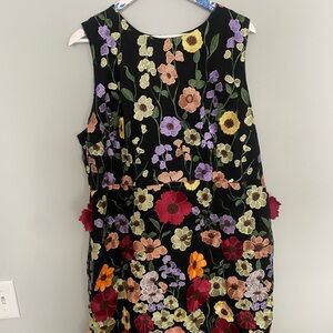 New York & Company Black Floral Embroidered Dress